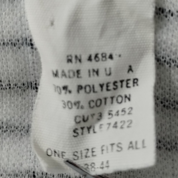 VINTAGE 80s Style Plus California Men's One Size Shirt Made In USA Striped White - Picture 7 of 7